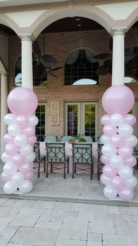 Pink White Outdoor Columns