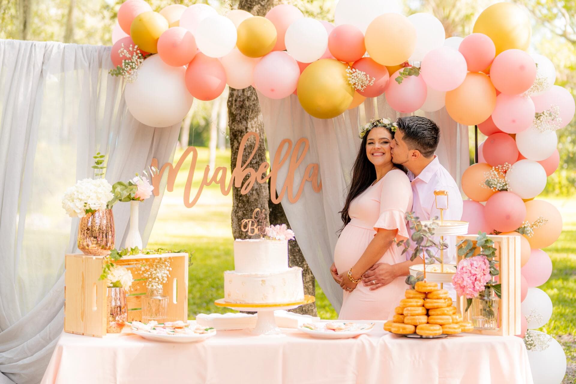 Pink Gold Baby Shower Arch