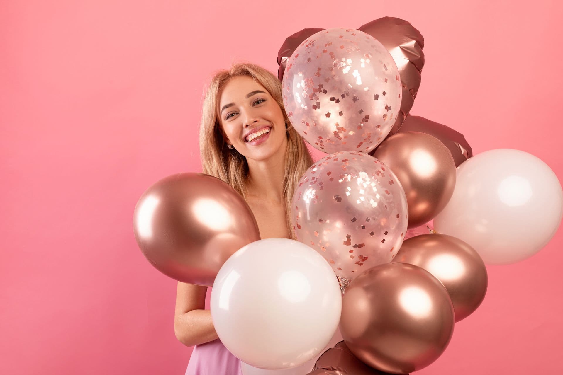 Woman Rose Gold Balloons